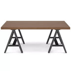 Tavolino da caffè Hawkins in Metallo/Legno Noce - WyndenHall: Rettangolare Industriale Marrone Scuro con Contenitore, Struttura Nera