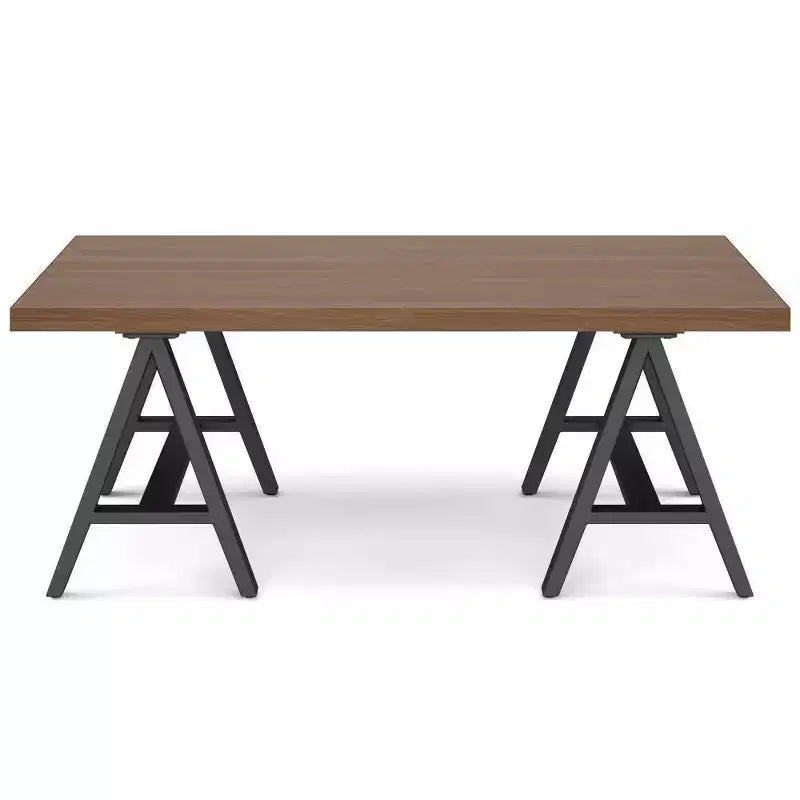 Tavolino da caffè Hawkins in Metallo/Legno Noce - WyndenHall: Rettangolare Industriale Marrone Scuro con Contenitore, Struttura Nera