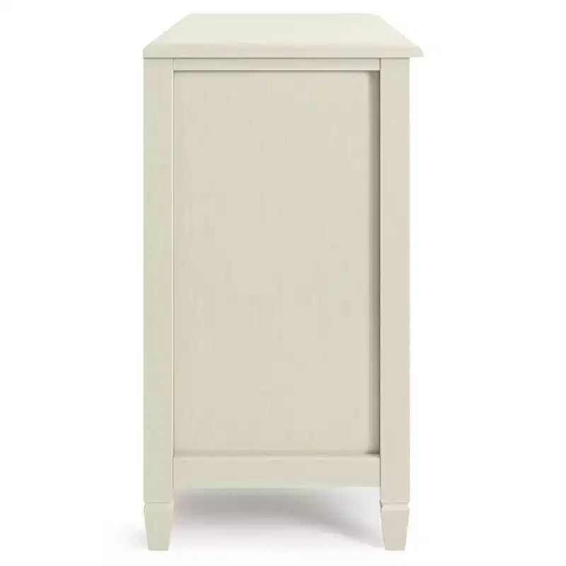 Mobile Basso Contenitore Hampshire Bianco Antico - WyndenHall: Stile Tradizionale, Ripiani Regolabili, Ante in Vetro