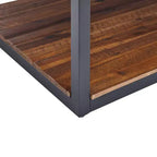Tavolino da caffè in legno rustico Claremont e 2 tavolini laterali neri - Alaterre Furniture: Set da 3 pezzi con ripiano e cassetti