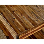 Tavolino da caffè in legno rustico Claremont e 2 tavolini laterali neri - Alaterre Furniture: Set da 3 pezzi con ripiano e cassetti
