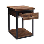 Tavolino da caffè in legno rustico Claremont e 2 tavolini laterali neri - Alaterre Furniture: Set da 3 pezzi con ripiano e cassetti