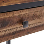Tavolino da caffè in legno rustico Claremont e 2 tavolini laterali neri - Alaterre Furniture: Set da 3 pezzi con ripiano e cassetti