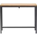 Dobson Natural Wood and Black Metal Console Table Natural - Finch: Oak Finish, Industrial Style, Fixed Shelf