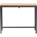 Dobson Natural Wood and Black Metal Console Table Natural - Finch: Oak Finish, Industrial Style, Fixed Shelf