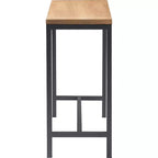 Tavolo console in legno naturale e metallo nero Dobson - Finch: finitura rovere, stile industriale, mensola fissa
