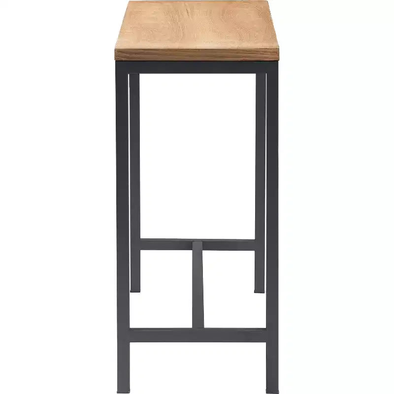 Tavolo console in legno naturale e metallo nero Dobson - Finch: finitura rovere, stile industriale, mensola fissa