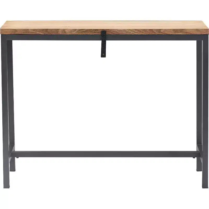Tavolo console in legno naturale e metallo nero Dobson - Finch: finitura rovere, stile industriale, mensola fissa