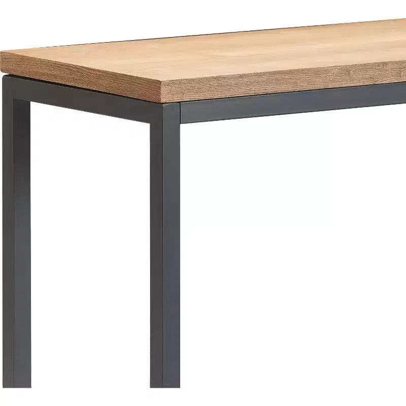 Tavolo console in legno naturale e metallo nero Dobson - Finch: finitura rovere, stile industriale, mensola fissa