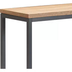 Tavolo console in legno naturale e metallo nero Dobson - Finch: finitura rovere, stile industriale, mensola fissa