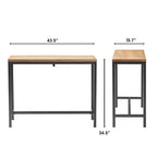 Tavolo console in legno naturale e metallo nero Dobson - Finch: finitura rovere, stile industriale, mensola fissa