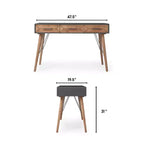 Tavolo consolle da scrivania Friedman grigio - Finch