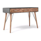 Tavolo consolle da scrivania Friedman grigio - Finch