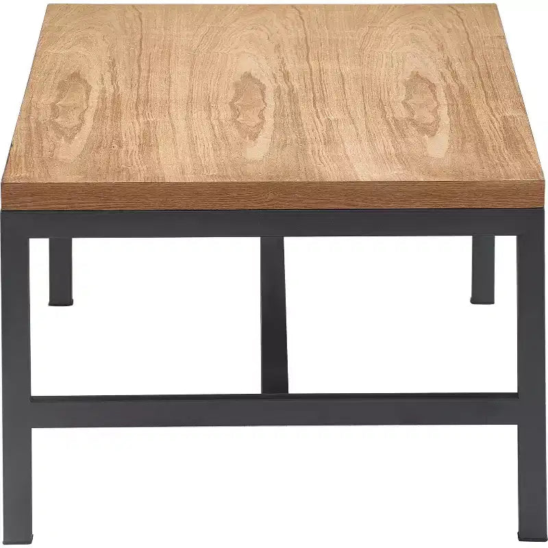Tavolino da caffè in legno naturale e metallo nero Dobson - Finch