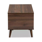 Tavolino da Caffè Linas Wood Noce - Baxton Studio: Moderno di Metà Secolo, Scaffali Aperti, Rettangolare, Mobili da Soggiorno