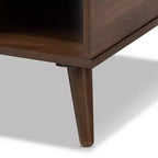Tavolino da Caffè Linas Wood Noce - Baxton Studio: Moderno di Metà Secolo, Scaffali Aperti, Rettangolare, Mobili da Soggiorno