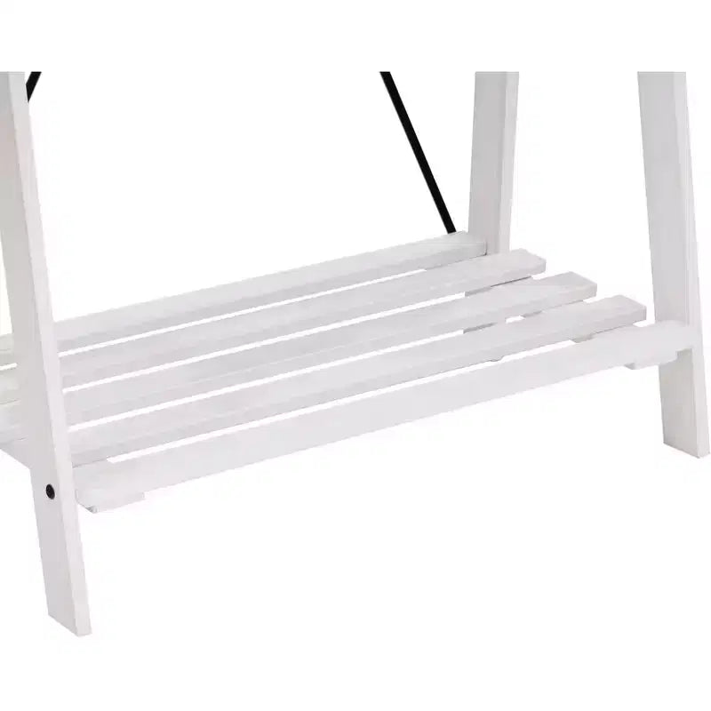 68" Appendiabiti da Ingresso Angolare con Schienale a X in Legno Massello Bianco - Saracina Home: Struttura in Pino, Ganci in Metallo, Ripiano a Doghe