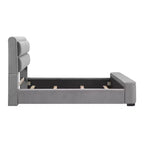 Letto imbottito Queen Nirlen con contenitore grigio - HOMES: Inside + Out: Poliestere, Schiuma, Legno di gomma, Design moderno