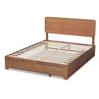 Letto contenitore con piattaforma a 3 cassetti Eleni Modern Wood Noce/Marrone - Baxton Studio
