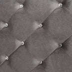 HOMES: Inside + Out Letto Matrimoniale "Eastern King" Tenaya Glam con Testiera Trapuntata con Bottoni Argento: Telaio in Poliestere Imbottito