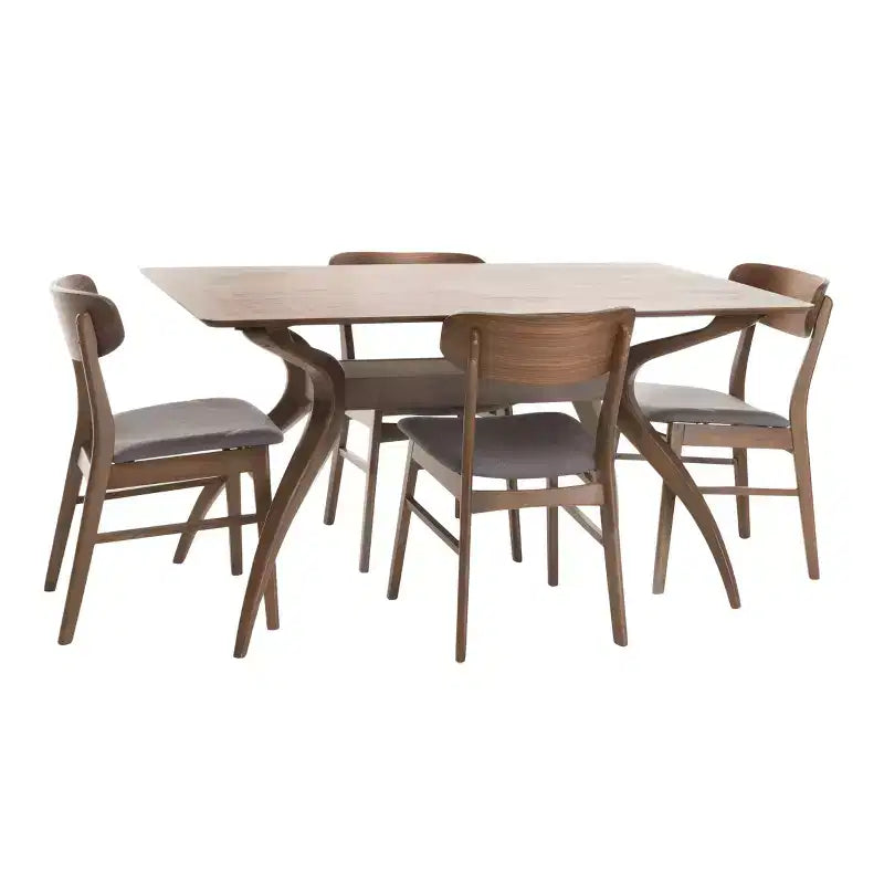 Set da pranzo Christopher Knight Home a 5 pezzi 60 Lucious con gambe curve