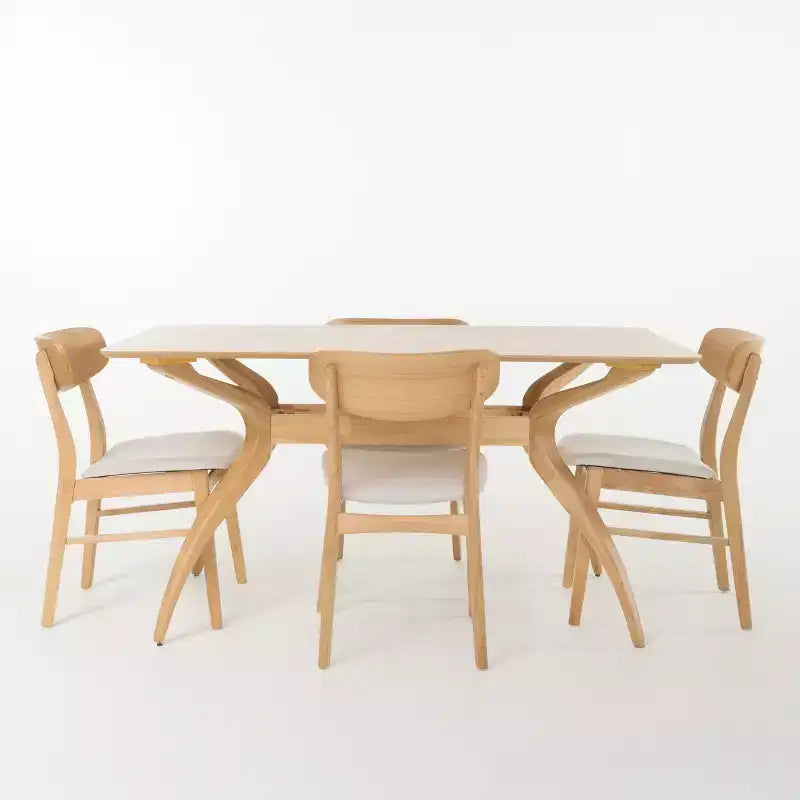 Set da pranzo Christopher Knight Home a 5 pezzi 60 Lucious con gambe curve