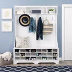 Mobile da ingresso a parete largo 152 cm con 24 scomparti per scarpe - Prepac