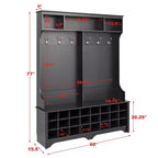 Mobile da ingresso a parete largo 152 cm con 24 scomparti per scarpe - Prepac
