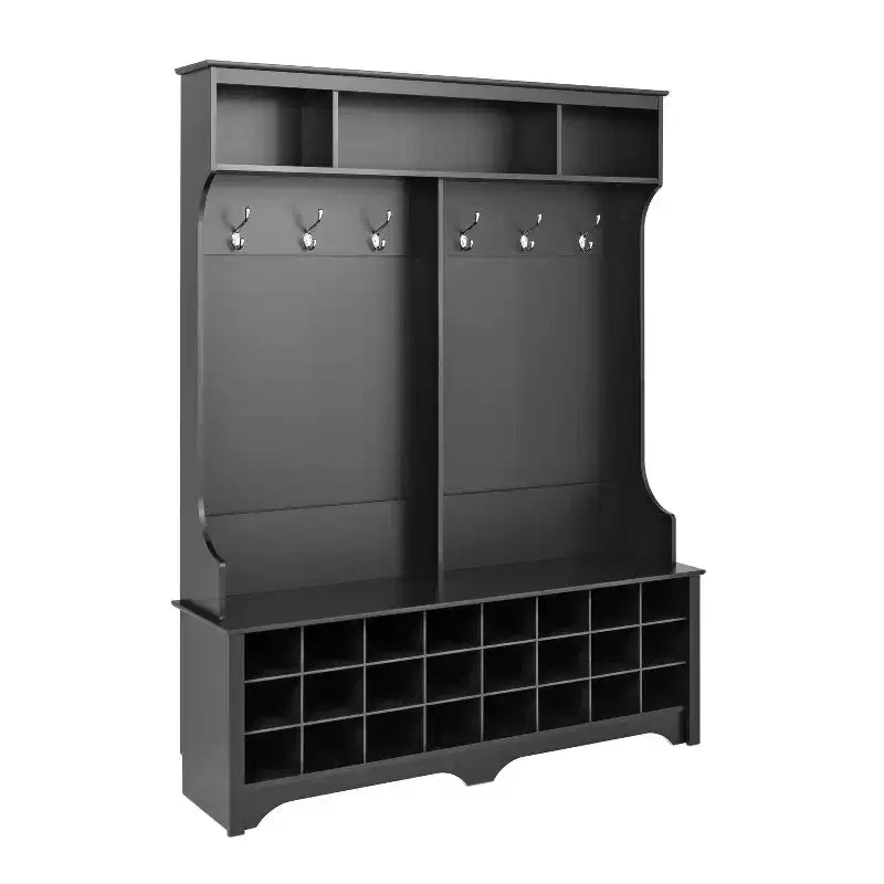 Mobile da ingresso a parete largo 152 cm con 24 scomparti per scarpe - Prepac