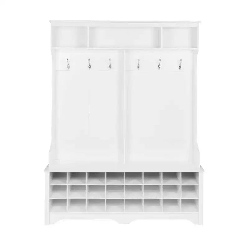 Mobile da ingresso a parete largo 152 cm con 24 scomparti per scarpe - Prepac