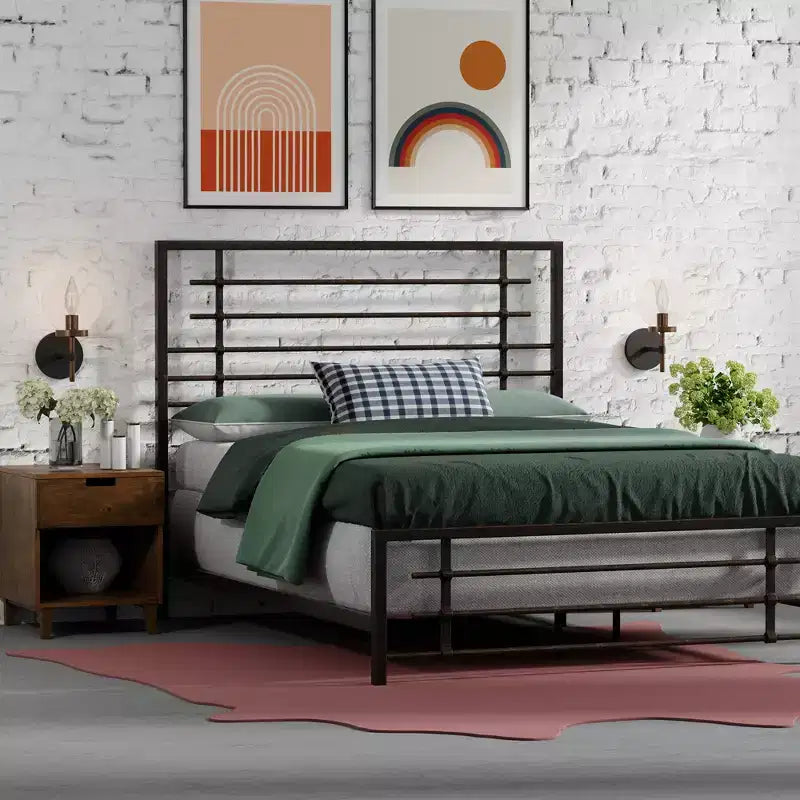 Struttura letto in metallo eLuxury Modern Industrial Colton