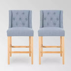 Set of 2 Landria Button Tufted Wingback Counter Height Barstools - Christopher Knight Home