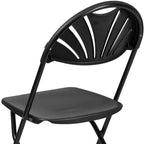 Flash Furniture Confezione da 8 sedie pieghevoli HERCULES Series con schienale a ventaglio in plastica, capacità 295 kg