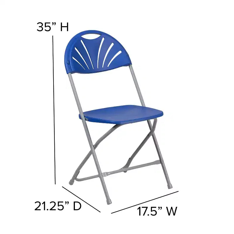Flash Furniture Confezione da 8 sedie pieghevoli HERCULES Series con schienale a ventaglio in plastica, capacità 295 kg