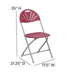 Flash Furniture Confezione da 8 sedie pieghevoli HERCULES Series con schienale a ventaglio in plastica, capacità 295 kg
