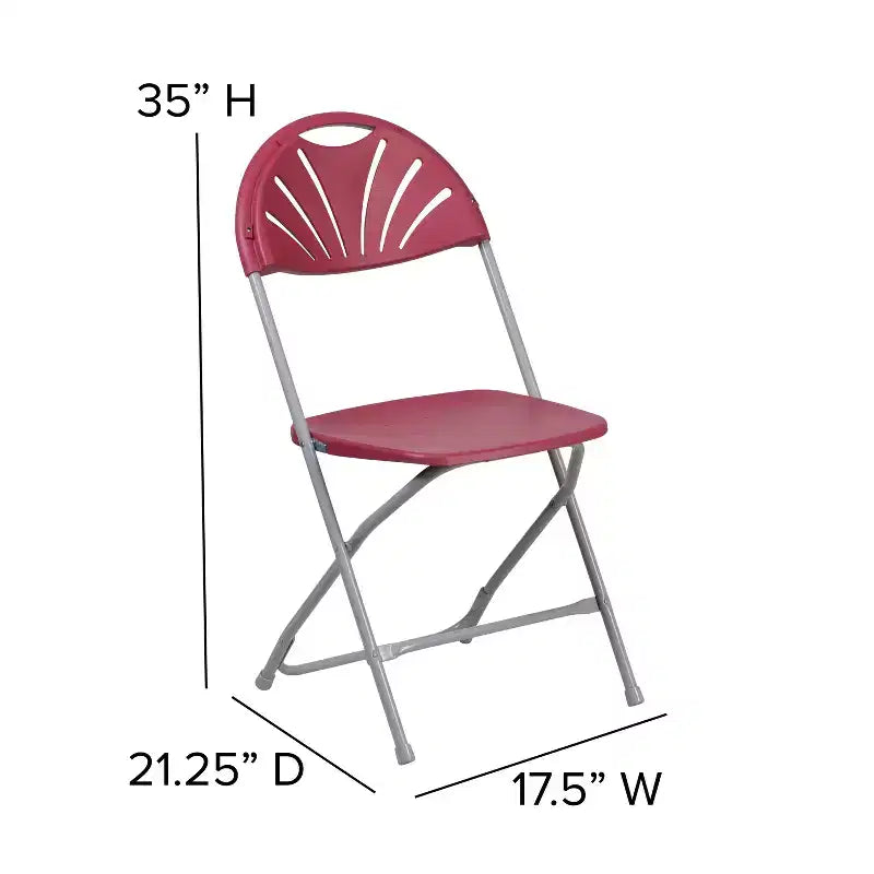 Flash Furniture Confezione da 8 sedie pieghevoli HERCULES Series con schienale a ventaglio in plastica, capacità 295 kg