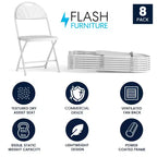 Flash Furniture Confezione da 8 sedie pieghevoli HERCULES Series con schienale a ventaglio in plastica, capacità 295 kg