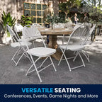 Flash Furniture Confezione da 8 sedie pieghevoli HERCULES Series con schienale a ventaglio in plastica, capacità 295 kg