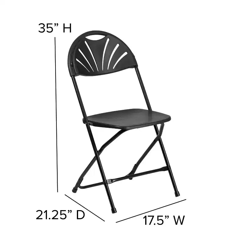 Flash Furniture Confezione da 8 sedie pieghevoli HERCULES Series con schienale a ventaglio in plastica, capacità 295 kg