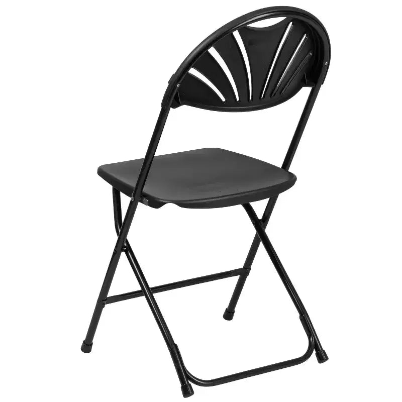 Flash Furniture Confezione da 8 sedie pieghevoli HERCULES Series con schienale a ventaglio in plastica, capacità 295 kg