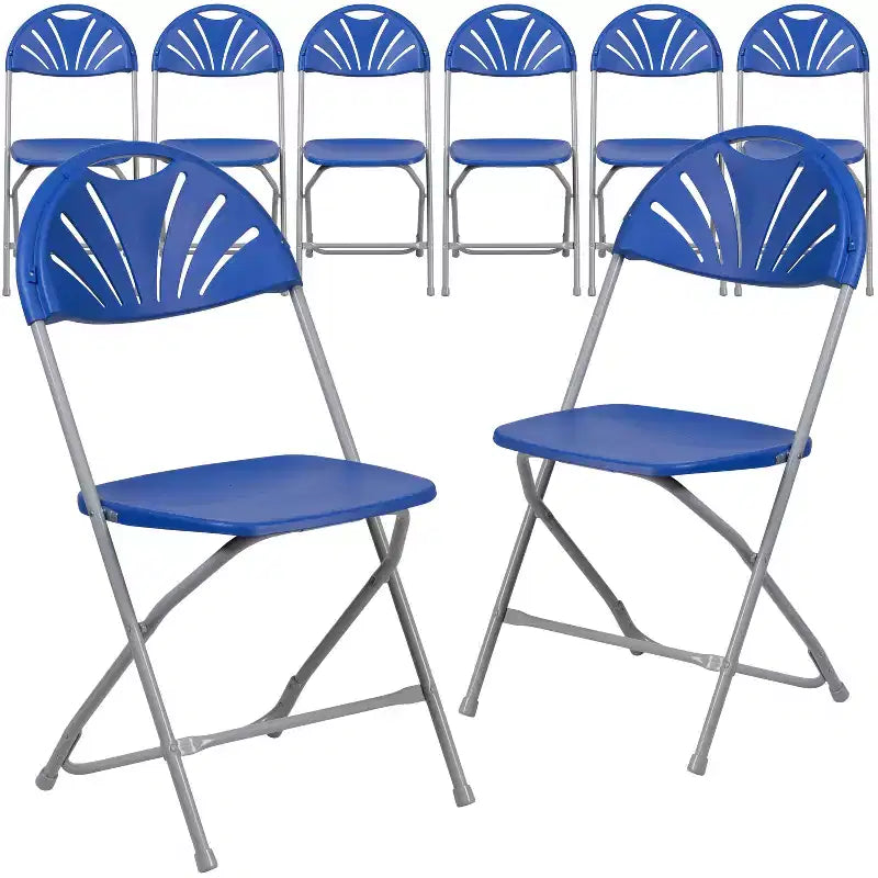 Flash Furniture Confezione da 8 sedie pieghevoli HERCULES Series con schienale a ventaglio in plastica, capacità 295 kg