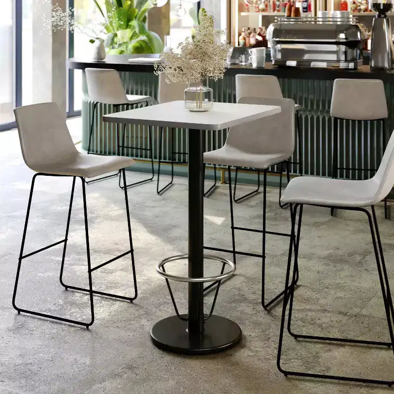 Flash Furniture Piano del tavolo rettangolare laminato 24'' x 30'' con base da tavolo rotonda alta da bar 18'' e anello poggiapiedi