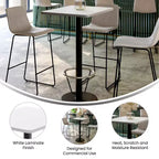 Flash Furniture Piano del tavolo rettangolare laminato 24'' x 30'' con base da tavolo rotonda alta da bar 18'' e anello poggiapiedi
