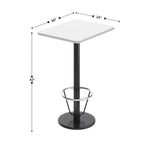 Flash Furniture Piano del tavolo rettangolare laminato 24'' x 30'' con base da tavolo rotonda alta da bar 18'' e anello poggiapiedi