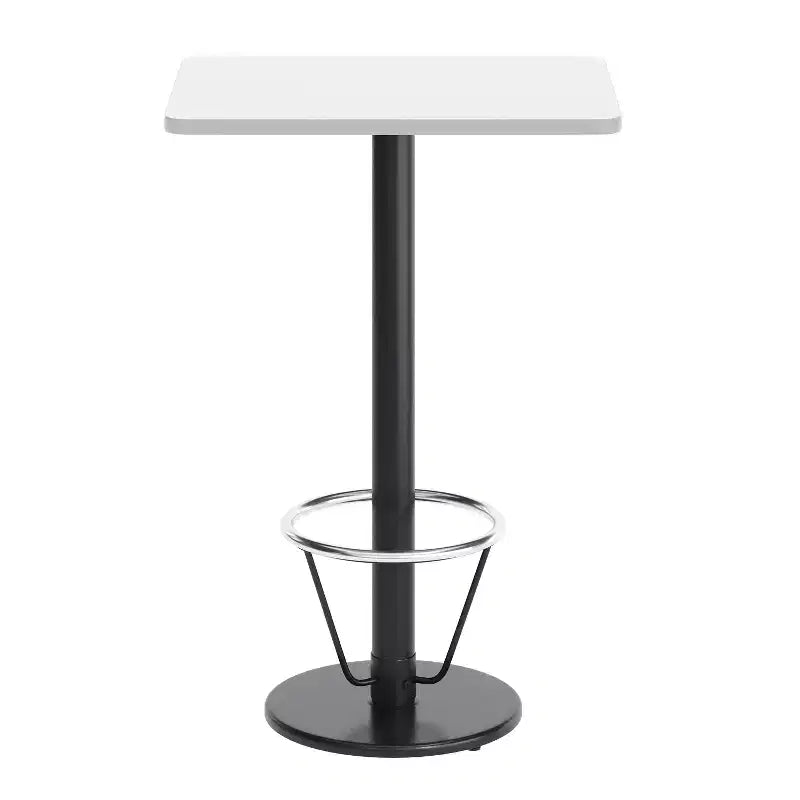 Flash Furniture Piano del tavolo rettangolare laminato 24'' x 30'' con base da tavolo rotonda alta da bar 18'' e anello poggiapiedi