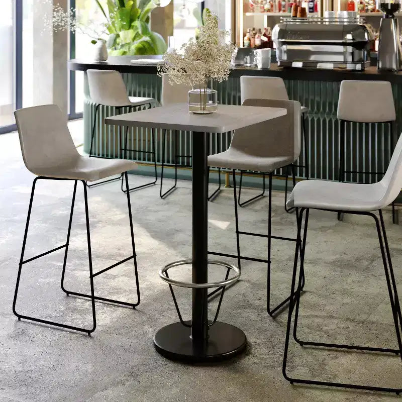 Flash Furniture Piano del tavolo rettangolare laminato 24'' x 30'' con base da tavolo rotonda alta da bar 18'' e anello poggiapiedi