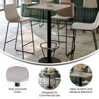 Flash Furniture Piano del tavolo rettangolare laminato 24'' x 30'' con base da tavolo rotonda alta da bar 18'' e anello poggiapiedi