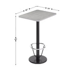 Flash Furniture Piano del tavolo rettangolare laminato 24'' x 30'' con base da tavolo rotonda alta da bar 18'' e anello poggiapiedi