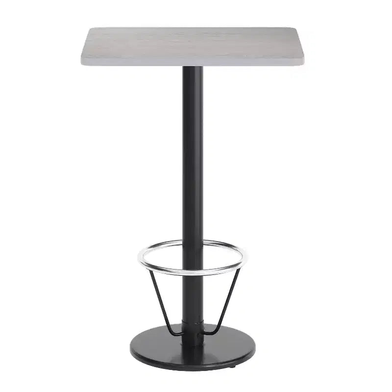 Flash Furniture Piano del tavolo rettangolare laminato 24'' x 30'' con base da tavolo rotonda alta da bar 18'' e anello poggiapiedi