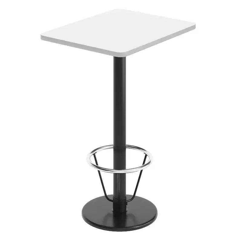 Flash Furniture Piano del tavolo rettangolare laminato 24'' x 30'' con base da tavolo rotonda alta da bar 18'' e anello poggiapiedi